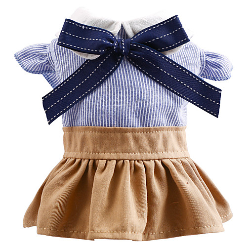 

Dog Cat Dress Smile Face Elegant Adorable Cute Dailywear Casual / Daily Dog Clothes Puppy Clothes Dog Outfits Breathable Blue Costume for Girl and Boy Dog Polyester XS S M L XL