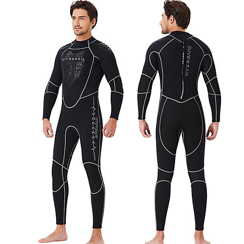 

Dive&Sail Men's Full Wetsuit 3mm SCR Neoprene Diving Suit Quick Dry Anatomic Design Long Sleeve Back Zip Solid Colored Autumn / Fall Spring Summer / Stretchy