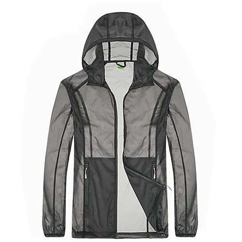 

Men's Hiking Skin Jacket Hiking Windbreaker Outdoor Solid Color Packable Waterproof Lightweight UV Sun Protection Outerwear Jacket Top Fishing Climbing Running Dark Grey Army Green Blue / Breathable