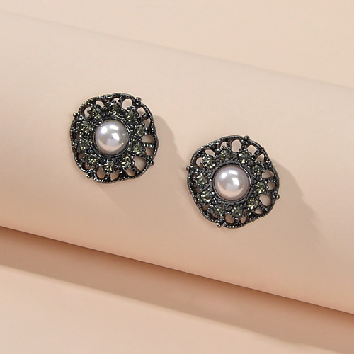 

Women's Stud Earrings Geometrical Fashion Imitation Pearl Imitation Diamond Earrings Jewelry Black For Date Festival