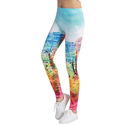 

Women's High Waist Yoga Pants Leggings Bottoms Tummy Control Butt Lift Breathable Sky Blue Yoga Fitness Gym Workout Winter Sports Activewear Stretchy Slim / Athletic / Athleisure