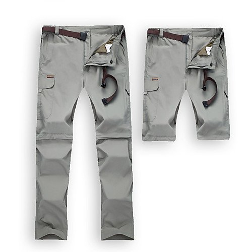 

Men's Hiking Pants Trousers Convertible Pants / Zip Off Pants Solid Color Summer Outdoor Comfort Quick Dry Breathable Wear Resistance Bottoms Black Army Green Grey Khaki Hunting Fishing Climbing S M