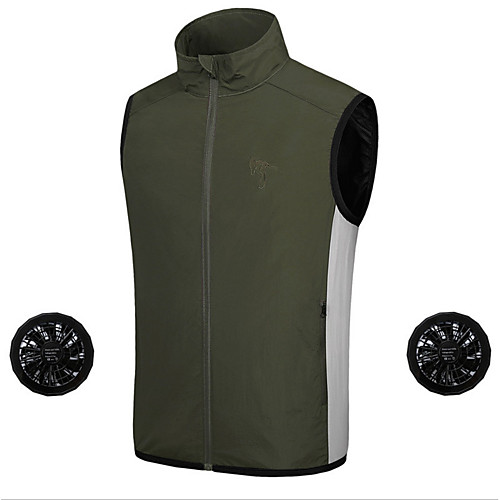 

Men's Hiking Jacket Hiking Vest / Gilet Outdoor Solid Color Lightweight Windproof Breathable Quick Dry Jacket Fishing Climbing Running White Grey Green