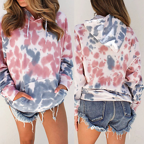 

Women's Hoodie Pullover Tie Dye Front Pocket Hoodie Sport Athleisure Hoodie Top Long Sleeve Breathable Soft Comfortable Everyday Use Casual Daily Outdoor