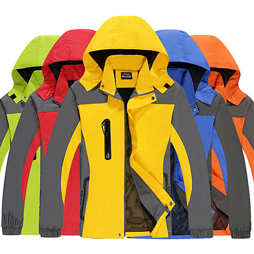 

Women's Men's Hoodie Jacket Hiking Softshell Jacket Hiking Windbreaker Outdoor Waterproof Lightweight Windproof Breathable Jacket Top Fishing Climbing Camping / Hiking / Caving Light Blue orange Blue