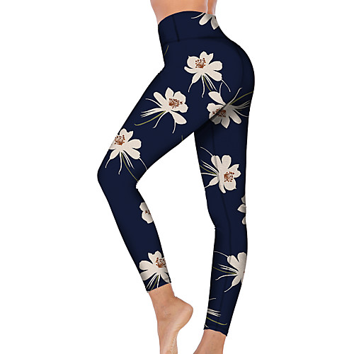 

21Grams Women's High Waist Yoga Pants Cropped Leggings Tummy Control Butt Lift Breathable Black Fitness Gym Workout Running Winter Sports Activewear High Elasticity