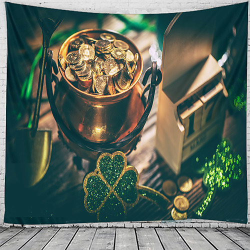 

Happy St. Patrick's Day Wall Tapestry Art Decor Blanket Curtain Hanging Home Bedroom Living Room Decoration