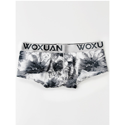

Men's 1 Piece Print Boxers Underwear - Normal Low Waist Black Brown Rainbow S M L