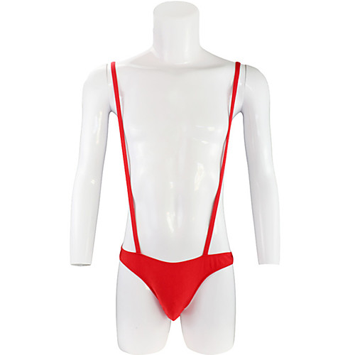 

Men's Ordinary White Black Red Romper Solid Colored Cut Out