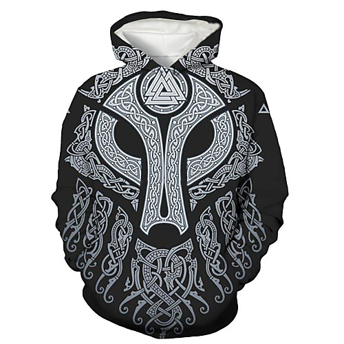 

Men's Pullover Hoodie Sweatshirt 3D Cartoon Print Daily Holiday 3D Print 3D Print Hoodies Sweatshirts Gray