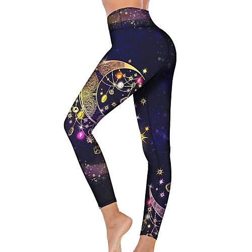 

21Grams Women's High Waist Yoga Pants Cropped Leggings Tummy Control Butt Lift Breathable Dark Navy Fitness Gym Workout Running Winter Sports Activewear High Elasticity