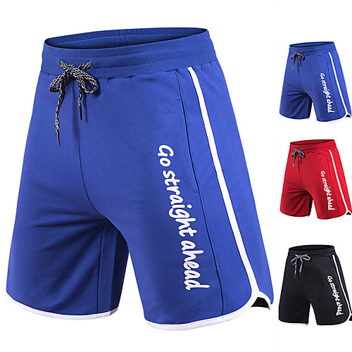 

Men's Running Shorts Athletic Shorts Bottoms Stripe-Trim Drawstring Pocket Spandex Cotton Fitness Gym Workout Running Active Training Exercise Breathable Quick Dry Moisture Wicking Normal Sport Black