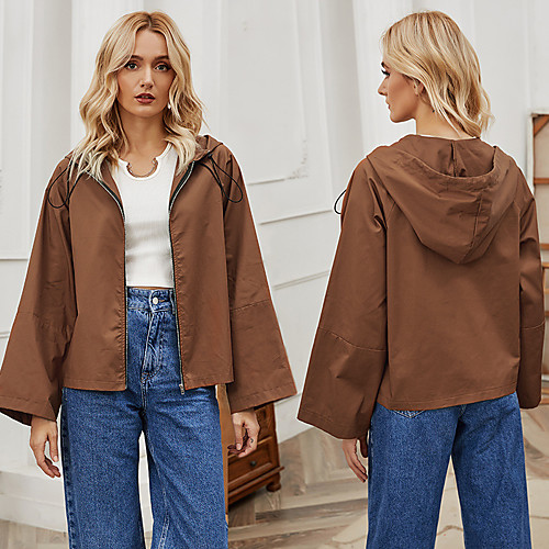 

Women's Coat Zipper Shirt Collar Sport Athleisure Jacket Long Sleeve Breathable Soft Comfortable Everyday Use Casual Daily Outdoor