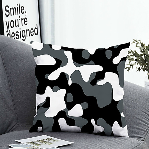 

1 pcs Polyester Pillow Cover Pillow Cover & Insert, Geometric Simple Classic Square Zipper Polyester Traditional Classic