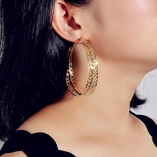 

Women's Hoop Earrings Geometrical Fashion Trendy Earrings Jewelry Gold For Date Festival