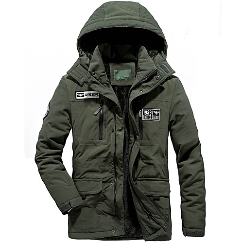 

men's winter military style casual sherpa lined hooded parka jacket (small, army green)