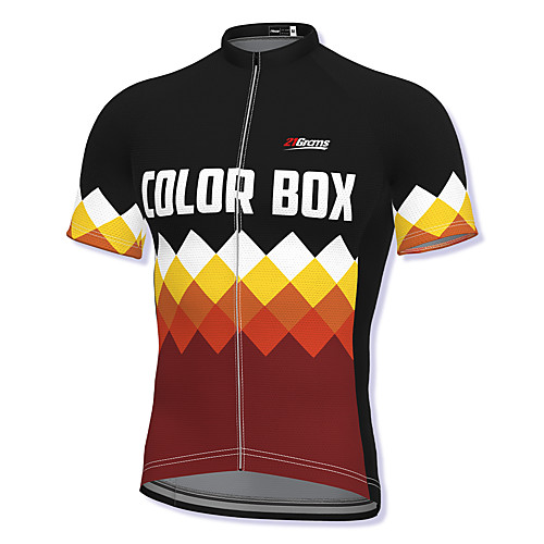 

21Grams Men's Short Sleeve Cycling Jersey Spandex Burgundy Bike Top Mountain Bike MTB Road Bike Cycling Breathable Quick Dry Sports Clothing Apparel / Athleisure