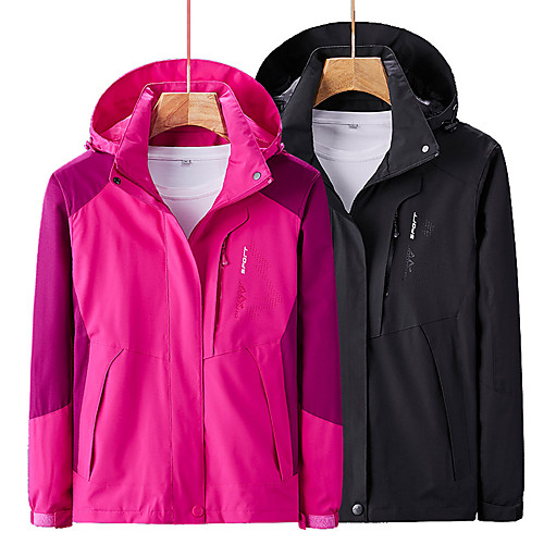 

Women's Hiking Jacket Hiking Windbreaker Outdoor Patchwork Waterproof Lightweight Windproof Breathable Jacket Top Fishing Climbing Running Purple Red Burgundy Pink Rose Red / Quick Dry