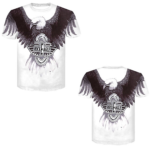 

Men's T shirt 3D Print 3D Rivet Mesh Short Sleeve Casual Tops Gray / White