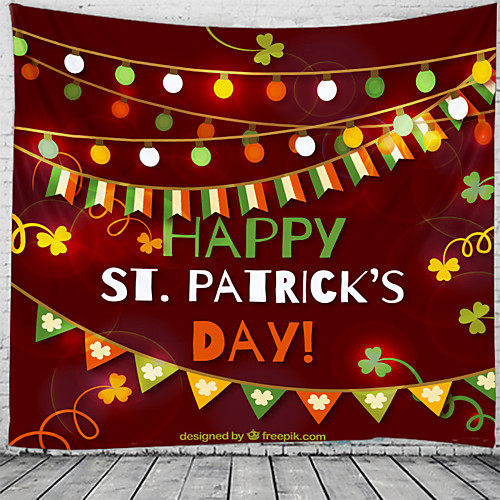 

Happy St. Patrick's Day Wall Tapestry Art Decor Blanket Curtain Hanging Home Bedroom Living Room Decoration