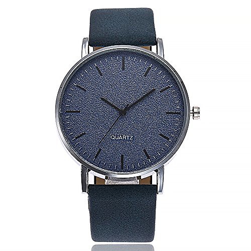 

Unisex Round Big Dial Analog Quartz Wrist Watch Fashion Vintage Pattern Wrist Watches Blue