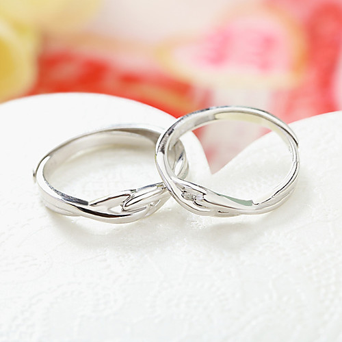 

Couple Rings Geometrical Silver S925 Sterling Silver Love Precious Elegant Fashion 1 Pair Adjustable / Couple's / Adjustable Ring