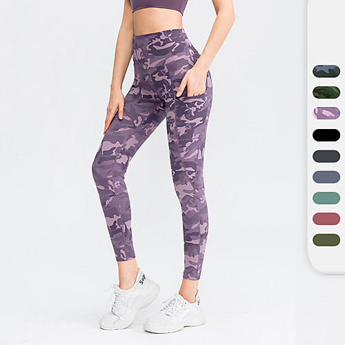 

YUERLIAN Women's High Waist Running Tights Leggings Athleisure Leggings Bottoms Side Pockets Spandex Winter Fitness Gym Workout Running Jogging Training Tummy Control Butt Lift Breathable Sport Black