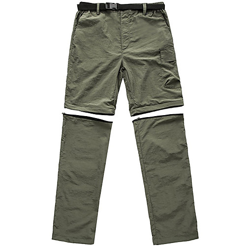

Men's Hiking Pants Trousers Convertible Pants / Zip Off Pants Solid Color Outdoor Windproof Breathable Quick Dry Wear Resistance Bottoms Army Green Dark Gray Khaki Hunting Fishing Climbing S M L XL