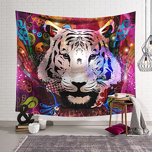

Wall Tapestry Art Decor Blanket Curtain Hanging Home Bedroom Living Room Decoration Polyester Tiger Head