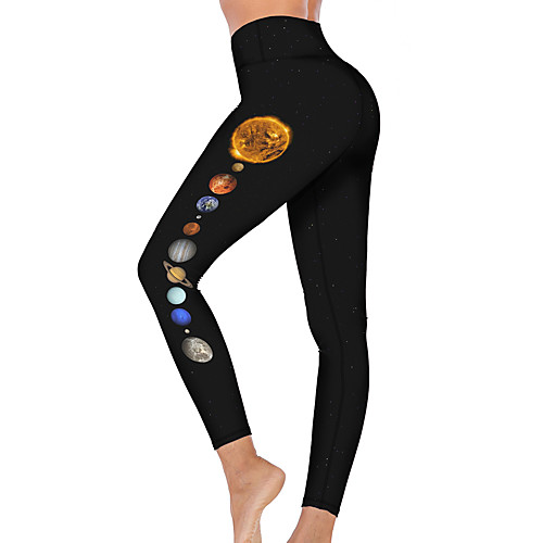 

21Grams Women's High Waist Yoga Pants Cropped Leggings Tummy Control Butt Lift Breathable Black Fitness Gym Workout Running Winter Sports Activewear High Elasticity
