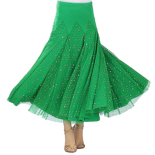 

Ballroom Dance Skirts Paillette Women's Performance High Milk Fiber