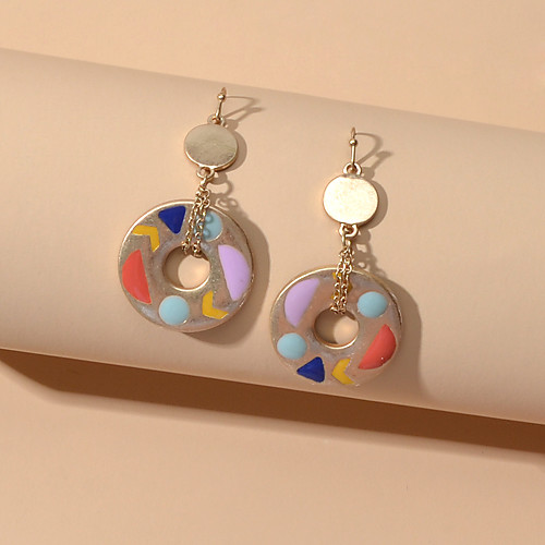 

Women's Drop Earrings Geometrical Trendy Earrings Jewelry Rainbow color For Date Festival