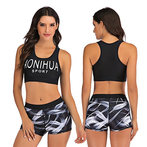 

Women's Tankini Two Piece Swimsuit Swimwear Breathable Quick Dry Sleeveless 2 Piece - Swimming Surfing Water Sports Painting Autumn / Fall Spring Summer
