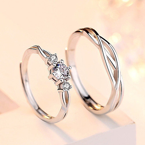 

Couple Rings Synthetic Diamond Solitaire male Female S925 Sterling Silver Love Precious Elegant Fashion 1 Pair Adjustable / Couple's / Adjustable Ring