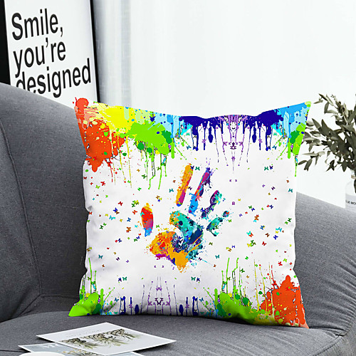 

1 pcs Polyester Pillow Cover Pillow Cover & Insert, Floral&Plants Simple Classic Square Zipper Polyester Traditional Classic