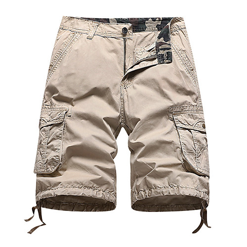 

Men's Hiking Shorts Hiking Cargo Shorts Solid Color Summer Outdoor Multi-Pockets Breathable Wear Resistance Scratch Resistant Cotton Shorts Black Army Green Grey Khaki Dark Blue Hunting Fishing