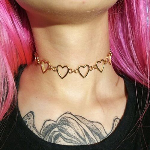 

Women's Choker Necklace Heart Simple Alloy Gold Silver 277 cm Necklace Jewelry For