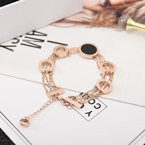 

Women's Clear Bracelet Geometrical Heart Stylish Simple Titanium Steel Bracelet Jewelry Rose Gold For Daily Promise