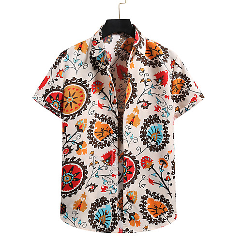 

Men's Shirt 3D Print Graphic Prints Print Short Sleeve Vacation Tops Yellow