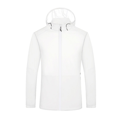

Men's Waterproof Hiking Jacket Hiking Skin Jacket Hiking Windbreaker Outdoor Solid Color Packable Waterproof Lightweight UV Sun Protection Jacket Hoodie Top Full Length Visible Zipper Fishing