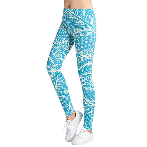 

Women's Yoga Pants Leggings Bottoms Tummy Control Butt Lift Breathable Blue Yoga Fitness Gym Workout Winter Sports Activewear Stretchy Slim / Athletic / Athleisure