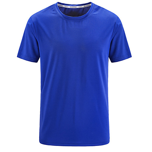 

Men's T shirt Hiking Tee shirt Short Sleeve Crew Neck Tee Tshirt Top Outdoor Lightweight Breathable Quick Dry Soft Summer Elastane Polyester Solid Color White Black Blue Fishing Climbing Running