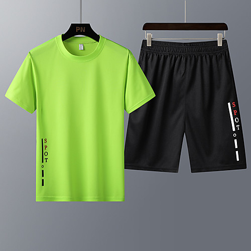 

Men's Hiking Tee shirt with Shorts Short Sleeve Tee Tshirt Clothing Suit Outdoor Lightweight Breathable Quick Dry Sweat wicking 2 Piece Spring Summer Polyester 2013 black 2013 white 2013 gray Camping