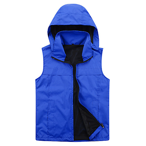

Men's Hiking Vest / Gilet Fishing Vest Sleeveless Vest / Gilet Top Outdoor Lightweight Breathable Quick Dry Sweat wicking Summer Chinlon Solid Color Black Red Army Green Fishing Climbing Running