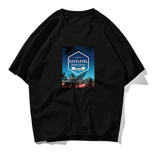 

Men's Unisex T shirt Hot Stamping Letter Plus Size Print Short Sleeve Daily Tops 100% Cotton Basic Casual White Black Orange