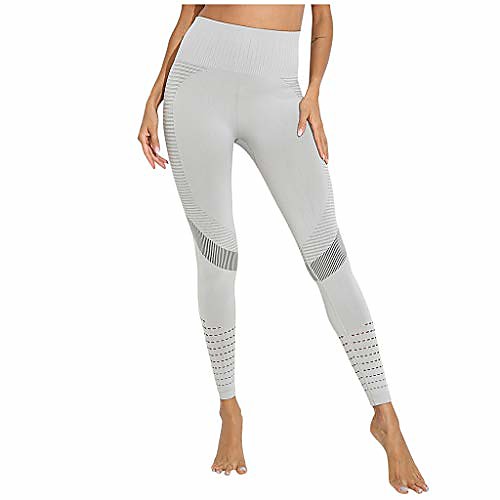 

Women's Elastic Waist Yoga Pants Ladies Casual Seamless Moisture High Waist Fitness Yoga Pants(#03,S)