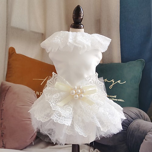

Dog Dress Princess Casual / Daily Cute Christmas Party Dog Clothes Puppy Clothes Dog Outfits Breathable White Costume for Girl and Boy Dog Polyster XS S M L XL