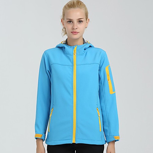

Women's Hiking Softshell Jacket Hiking Jacket Outdoor Solid Color Waterproof Lightweight Windproof Breathable Jacket Top Ski / Snowboard Fishing Climbing Purple Dark Purple Blue Pink / Warm