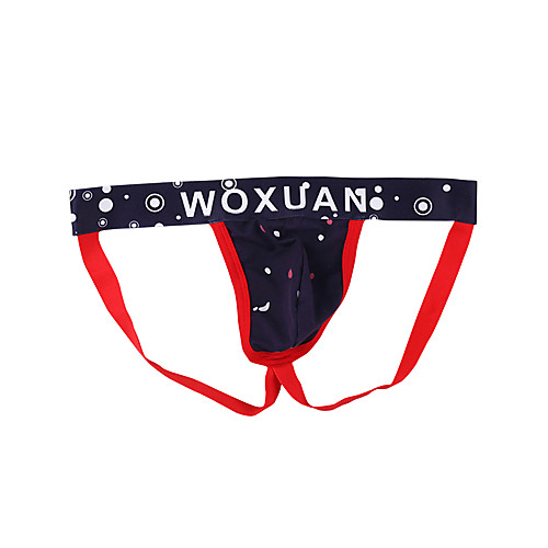 

Men's 1 Piece Print G-string Underwear - Normal Low Waist White Black Blue M L XL