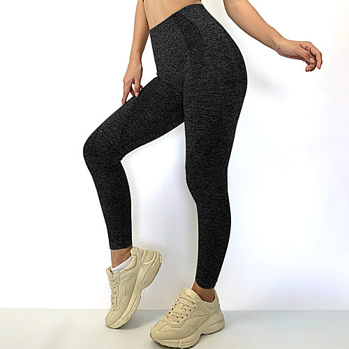 

Women's High Waist Yoga Pants Cut Out Cropped Leggings Bottoms Tummy Control Butt Lift Breathable Solid Color Black Purple Red Nylon Spandex Yoga Fitness Gym Workout Winter Sports Activewear Stretchy
